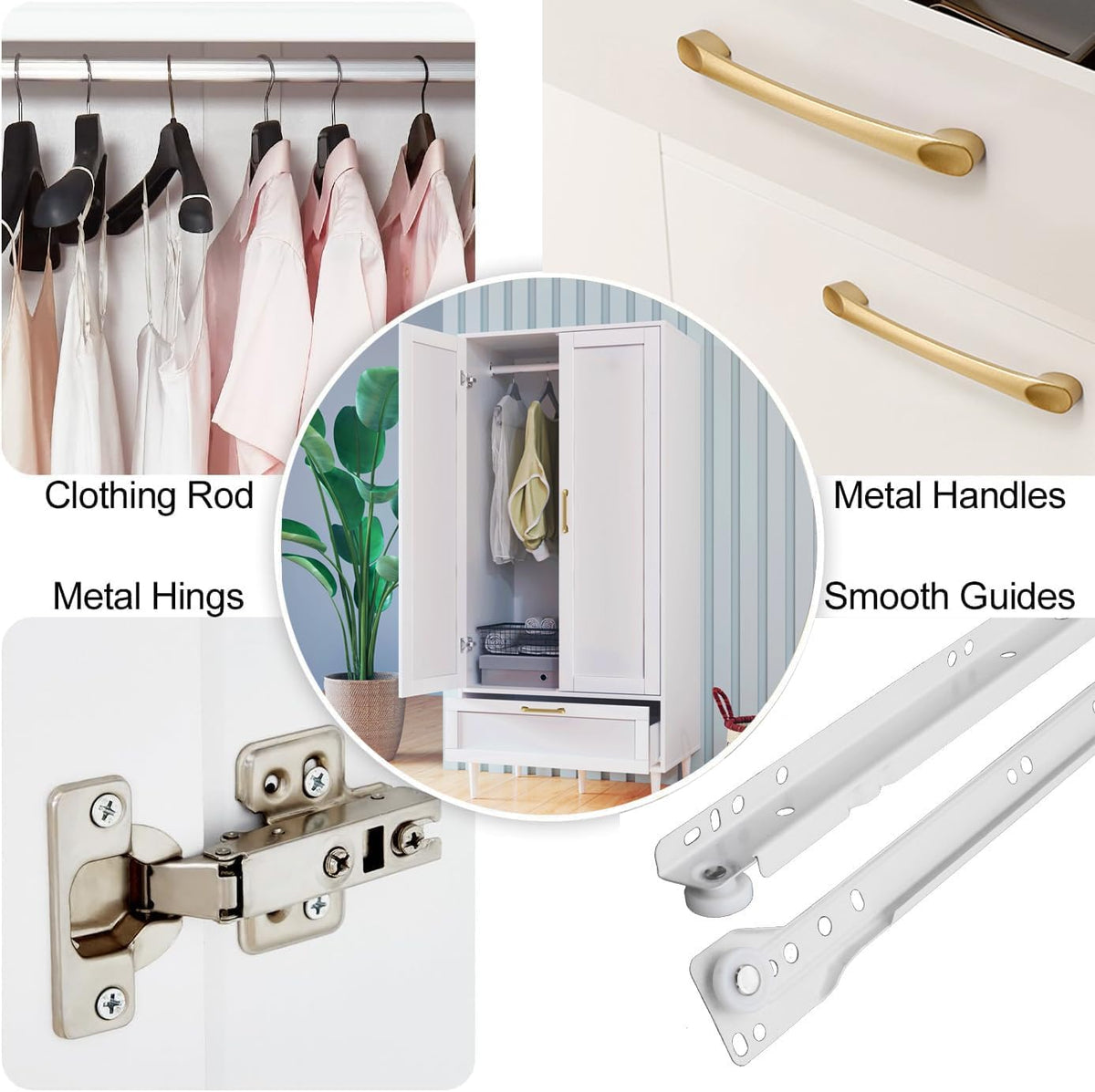 White Wardrobe with Drawer