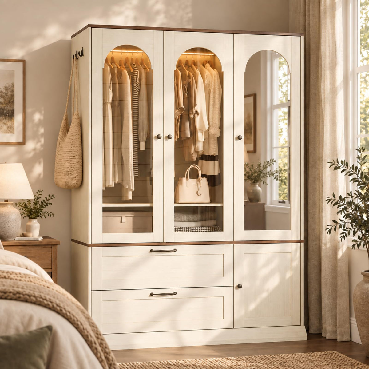 Mirrored Wardrobe with Sensor Light