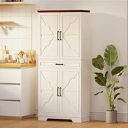 Farmhouse Pantry Cabinet with Sliding Racks & Door Shelves