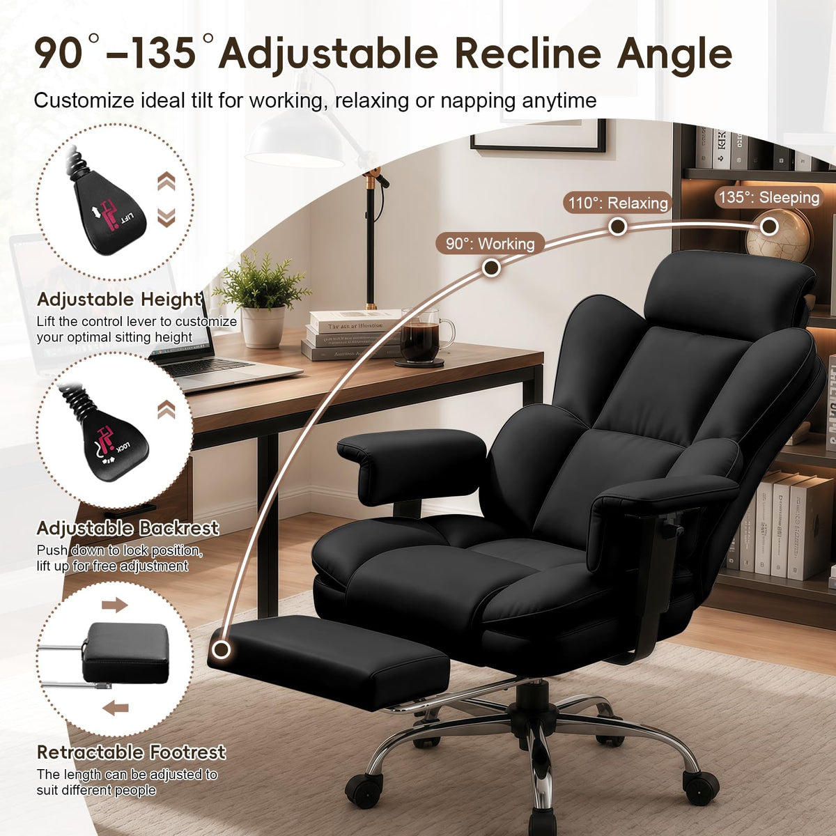 Big and Tall Office Chair, Executive Ergonomic Computer Chair for Work
