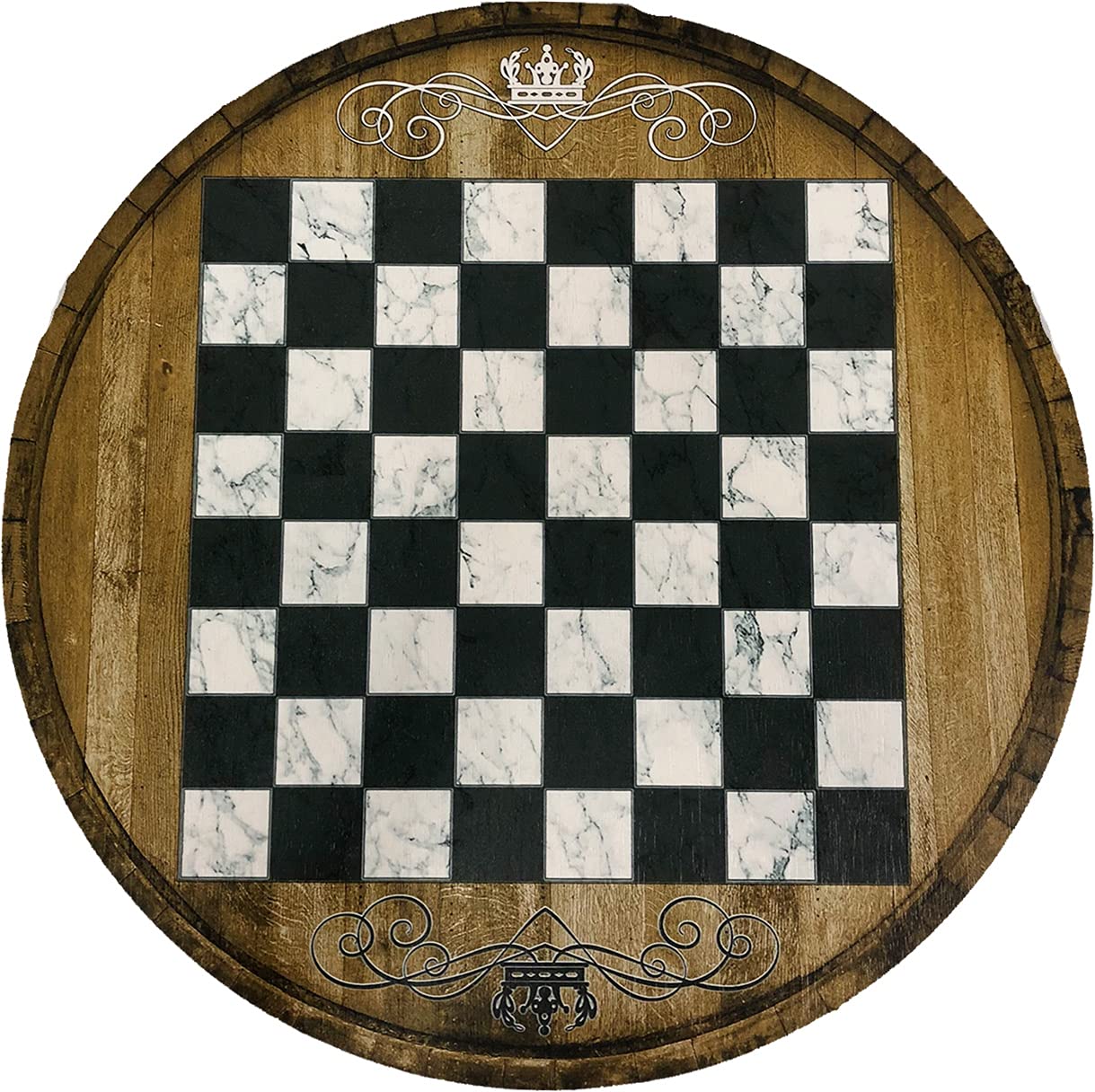 Chess Board End Table with Shelf