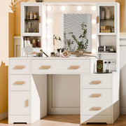 Makeup Vanity Desk with Mirror, Lights & Charging Station