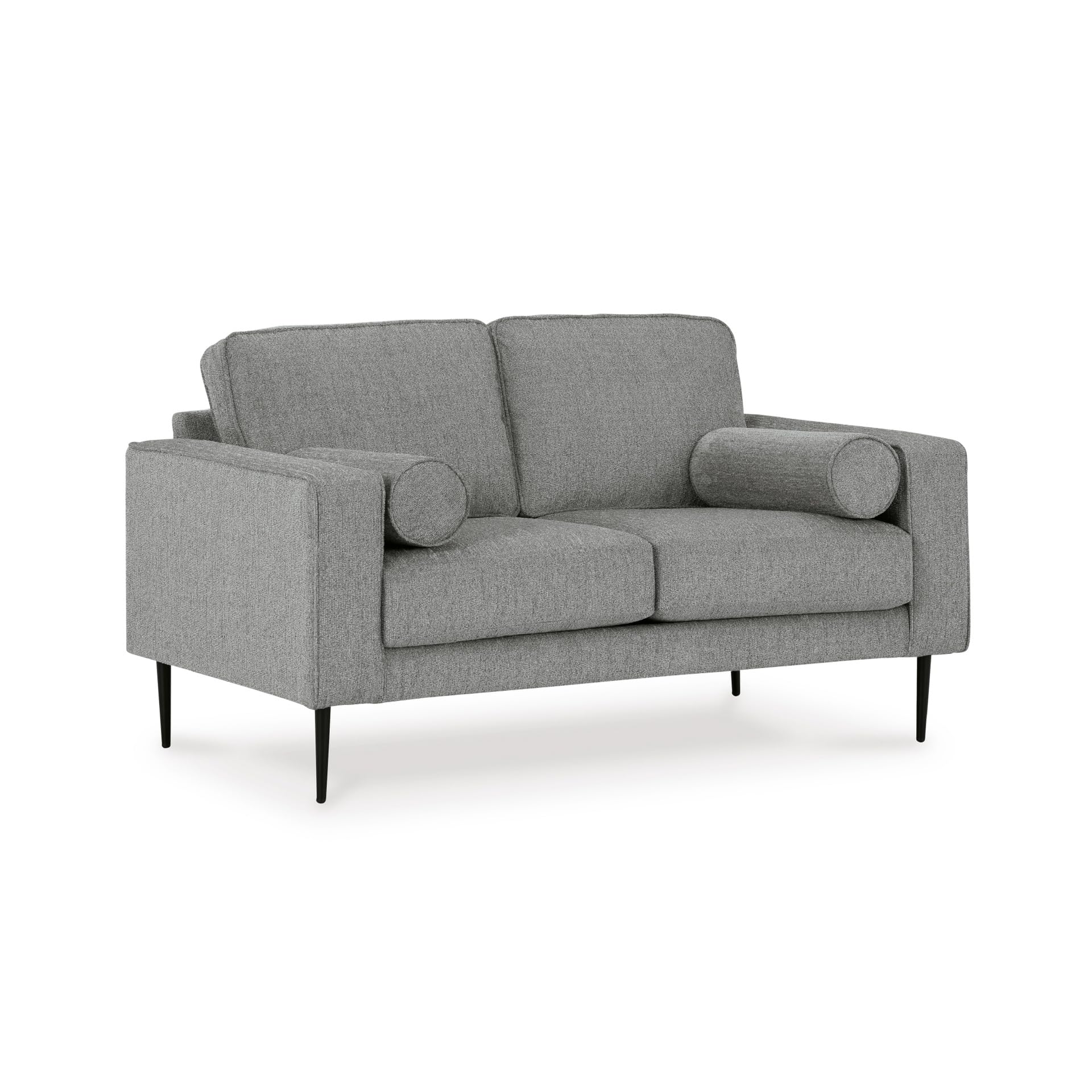 Signature Design by Ashley Hazela Casual Loveseat with 2 Bolster Pillows, Gray