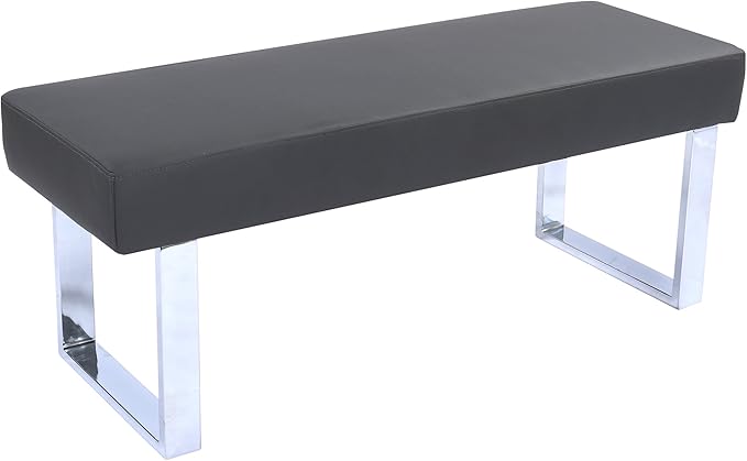 Contemporary Faux Leather Dining Bench