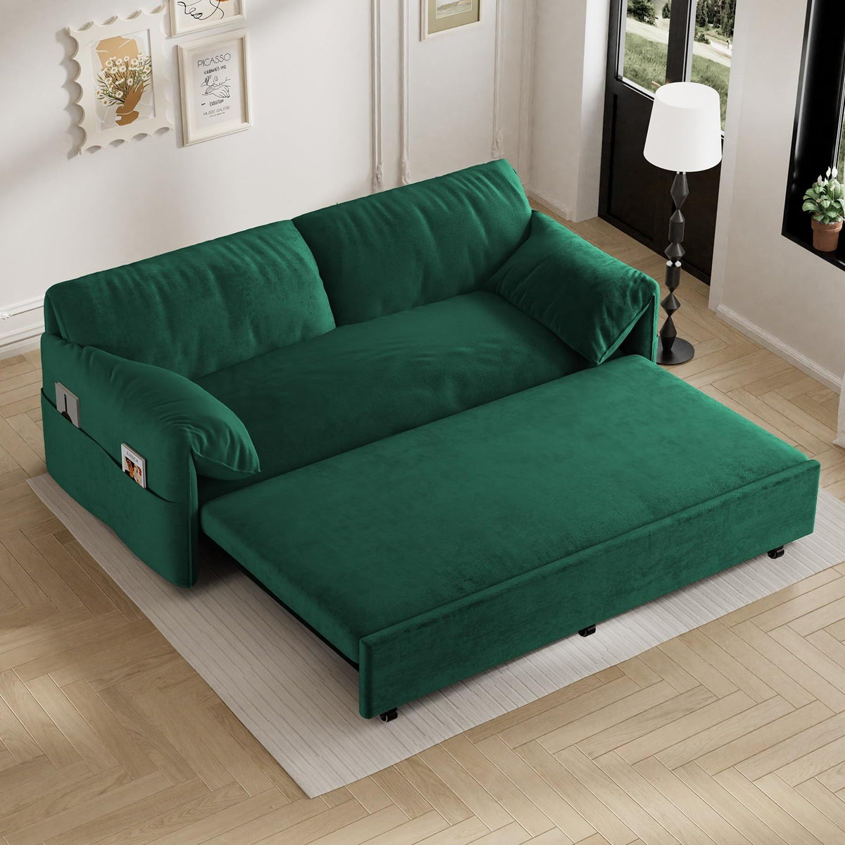 Green Velvet Sleeper Sofa
