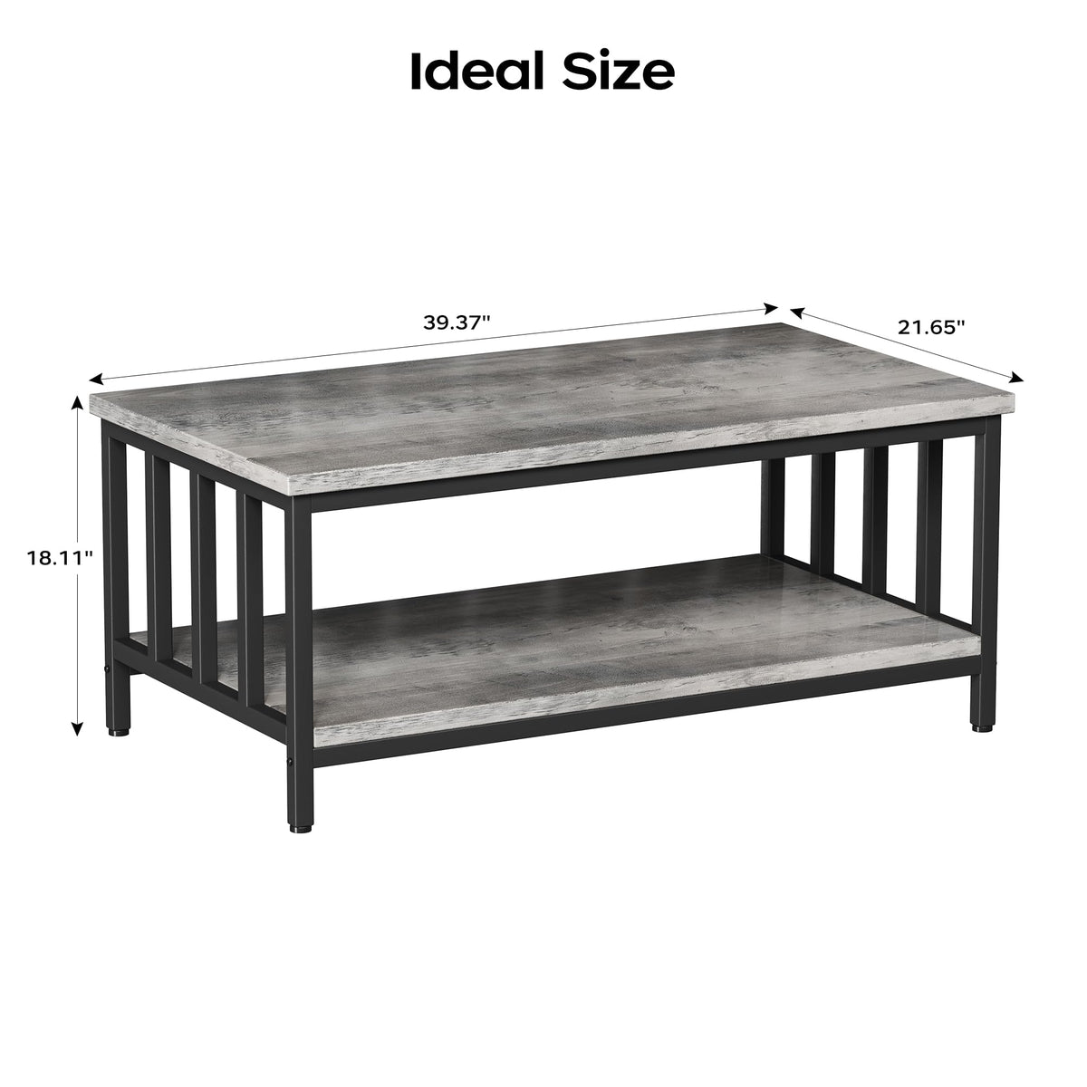 Grey Wash Coffee Table with Storage