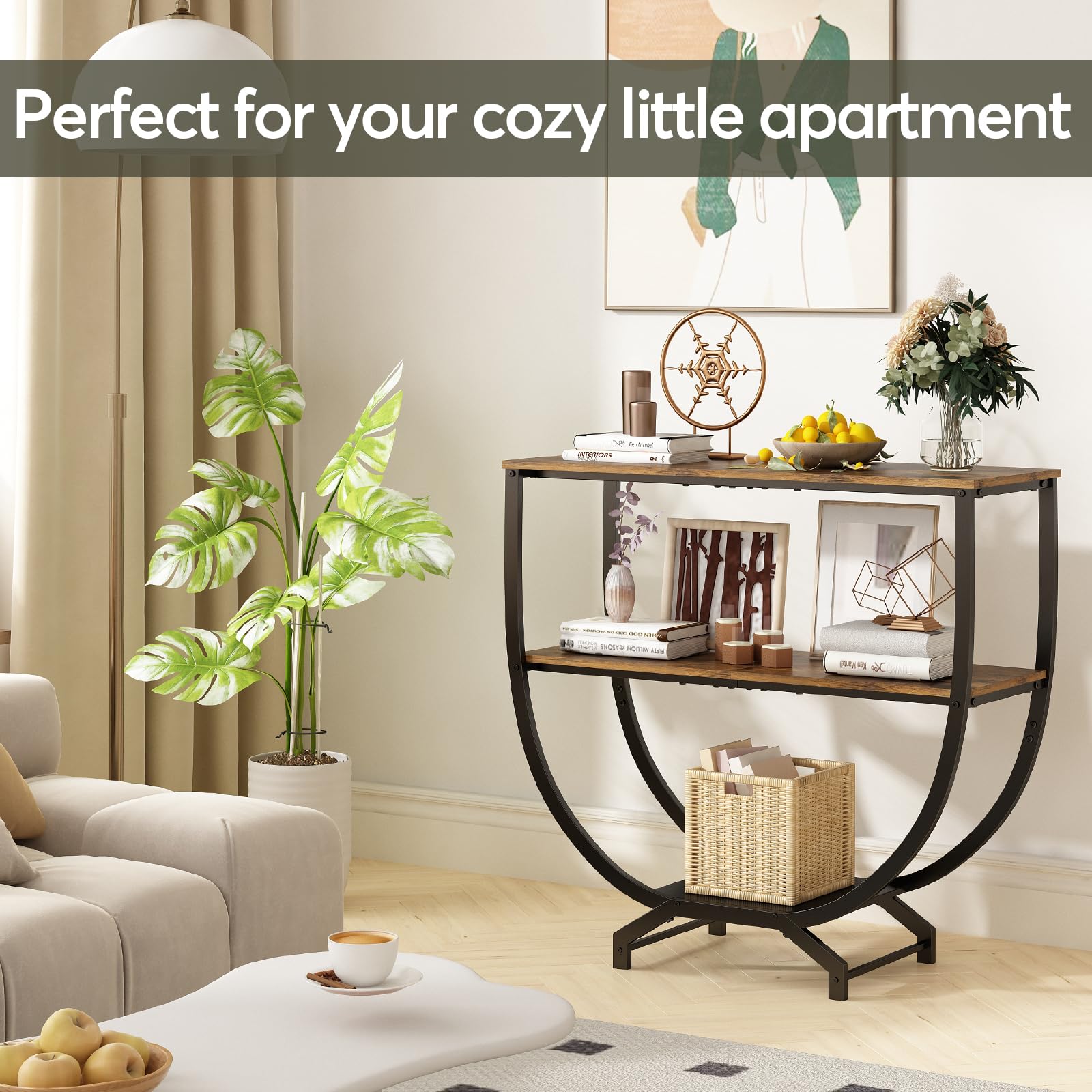 3-Tier Industrial Console Table