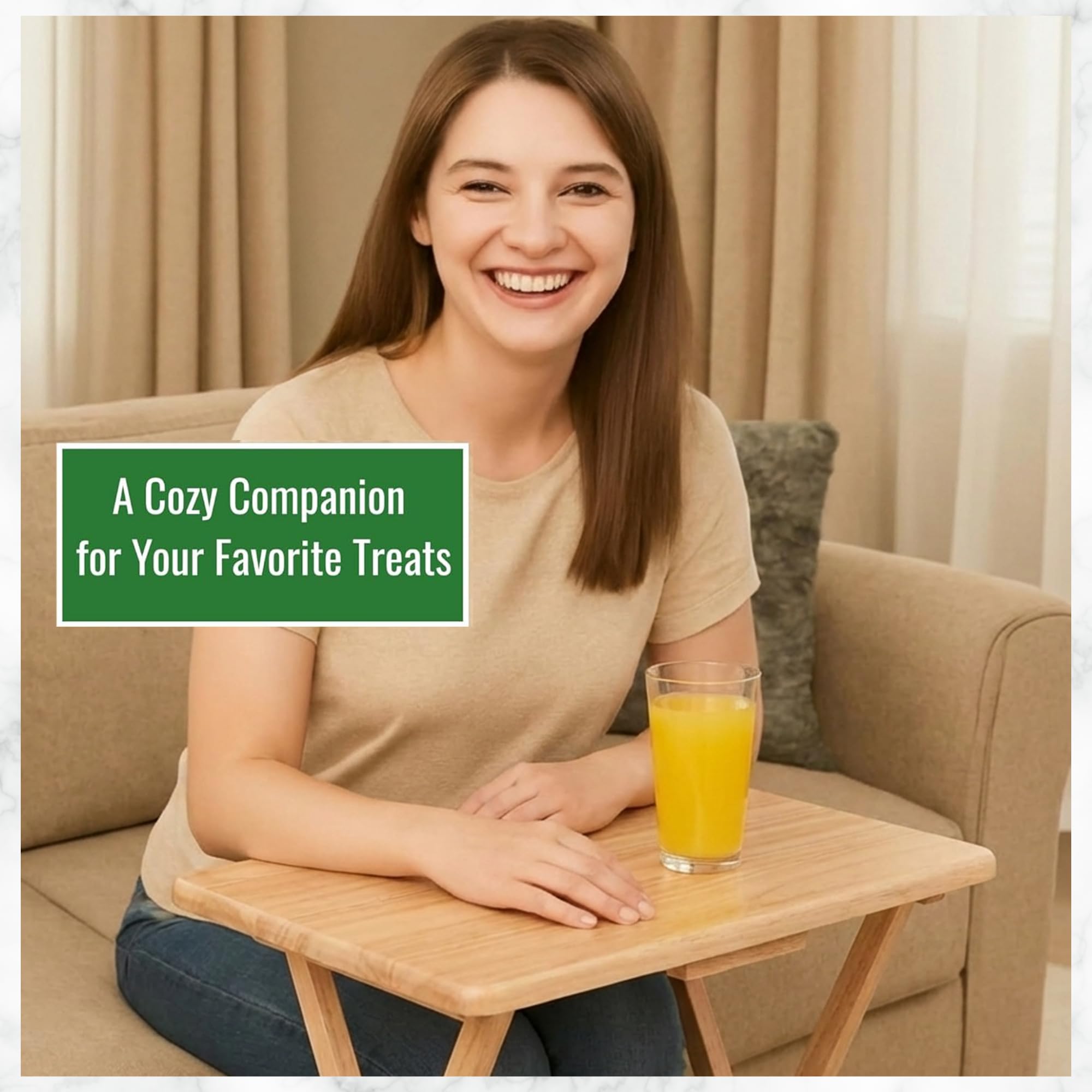 Folding Snack Table Set of 5 with Storage Stand