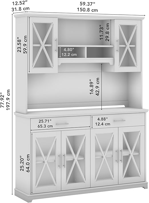 Farmhouse Sideboard Buffet Cabinet with Hutch