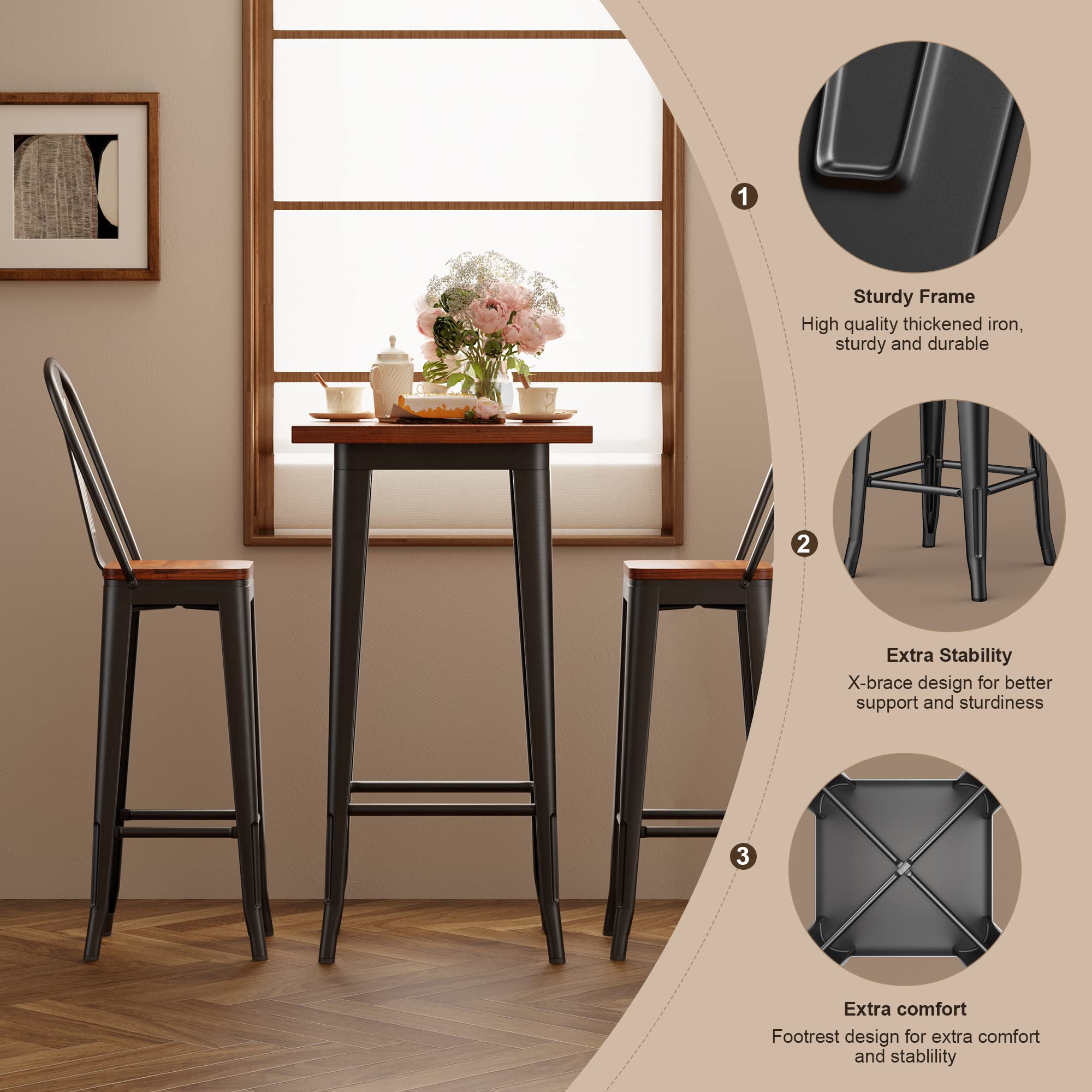 3-Piece Bar Table & Chairs Set