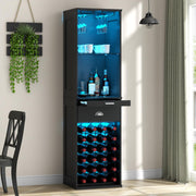 Tall Wine Cabinet with LED Lights