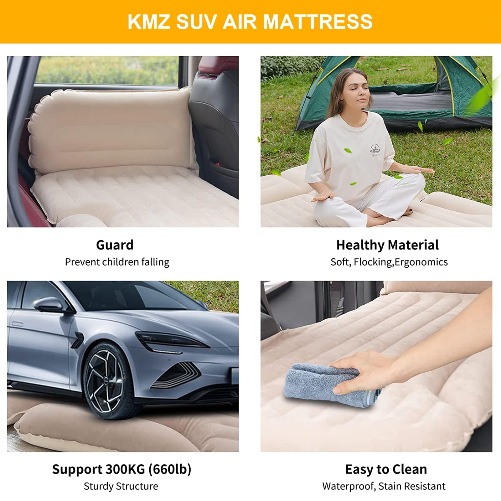 SUV Inflatable Air Mattress with Pillows & Pump