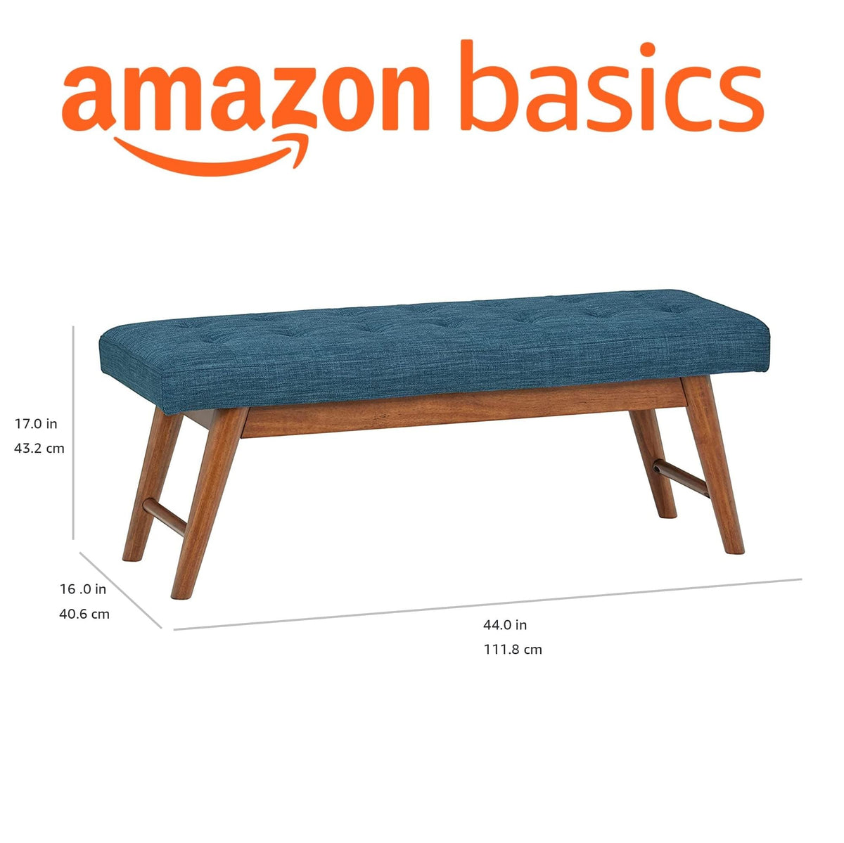 Blue X-Frame Ottoman