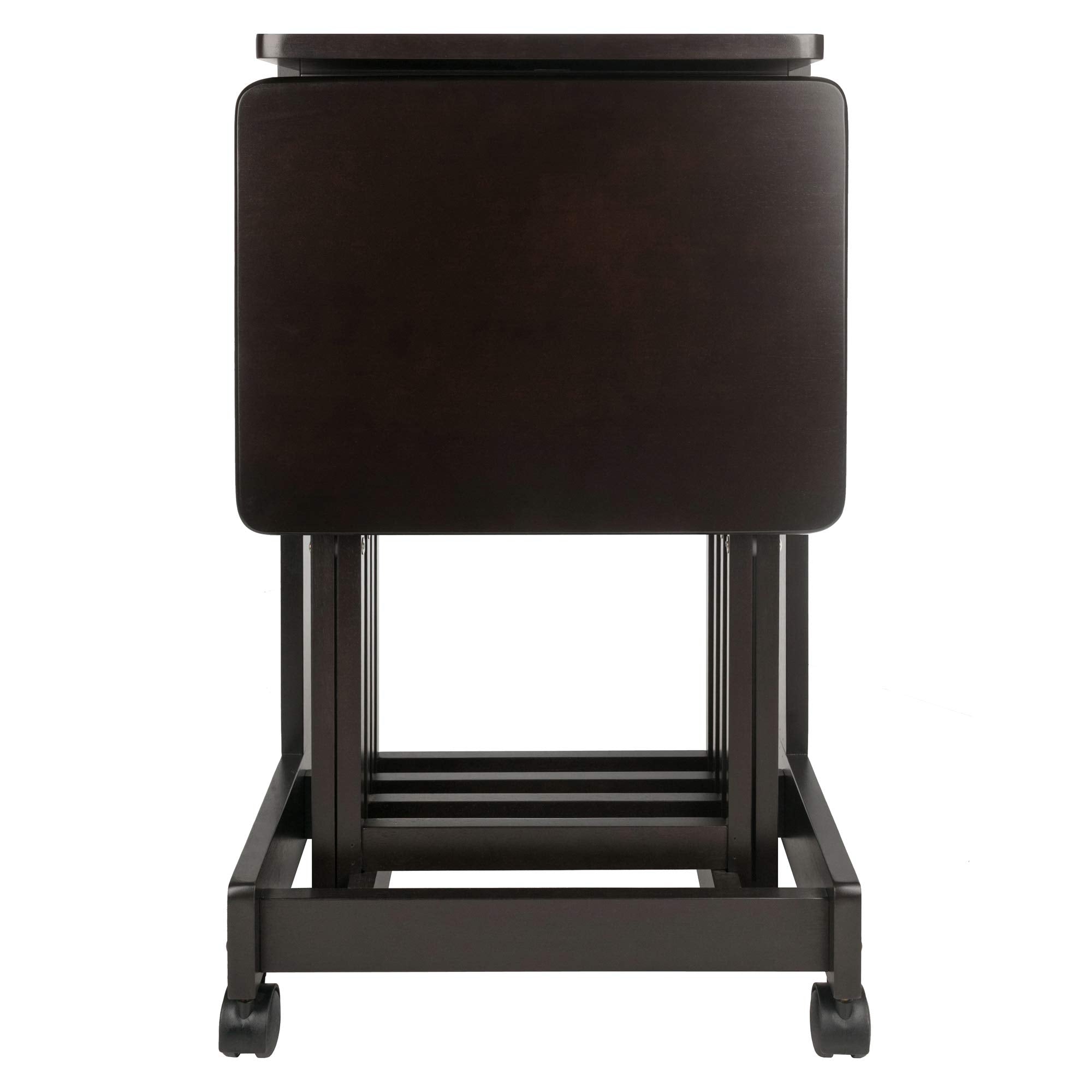 Foldable Snack Table Set with Flip-Top Mobile Stand, Set of 4