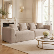 120" Curved Sofa Sectional Modern Boneless Cloud Couch, Light Brown
