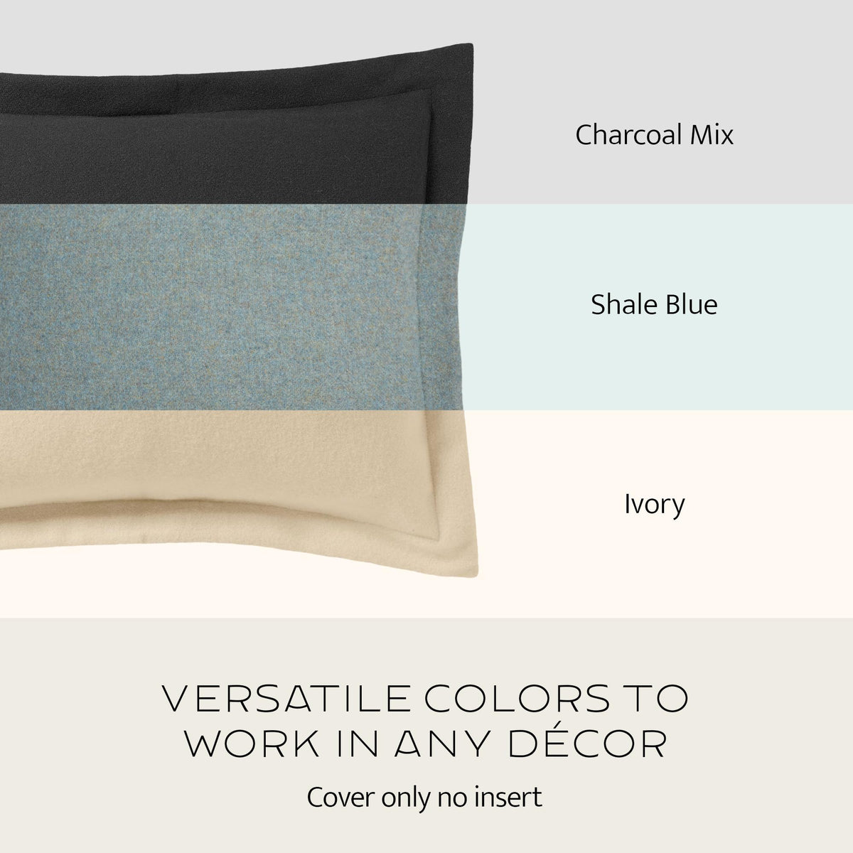 Charcoal Wool Pillow Sham