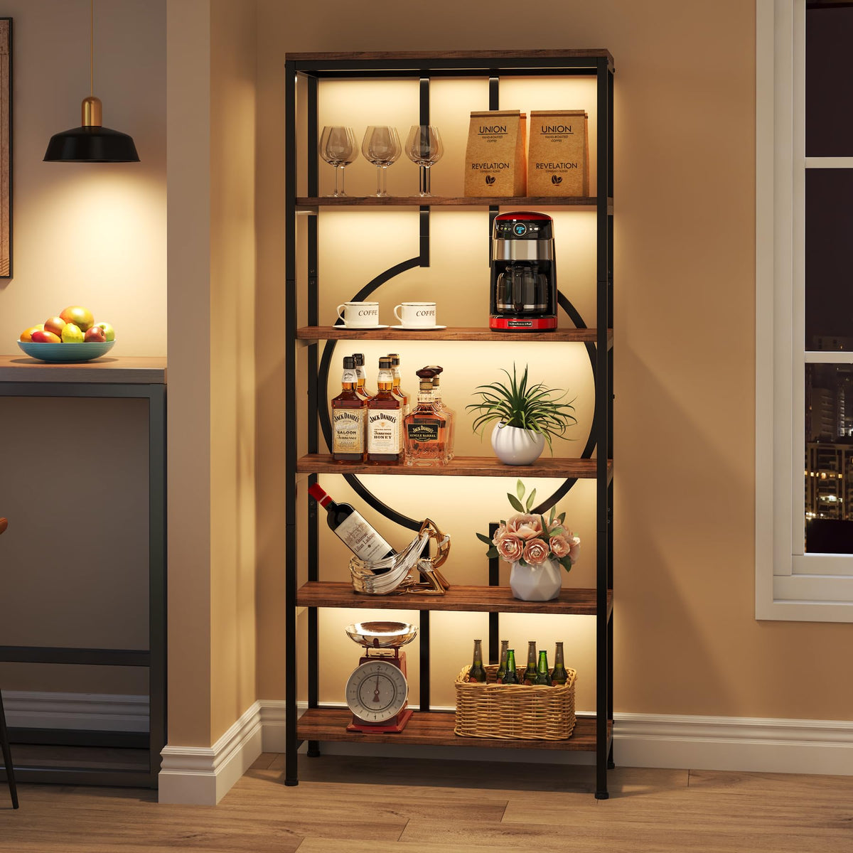 6-Tier Rustic Bookshelf