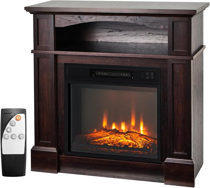 Electric Fireplace with Mantel