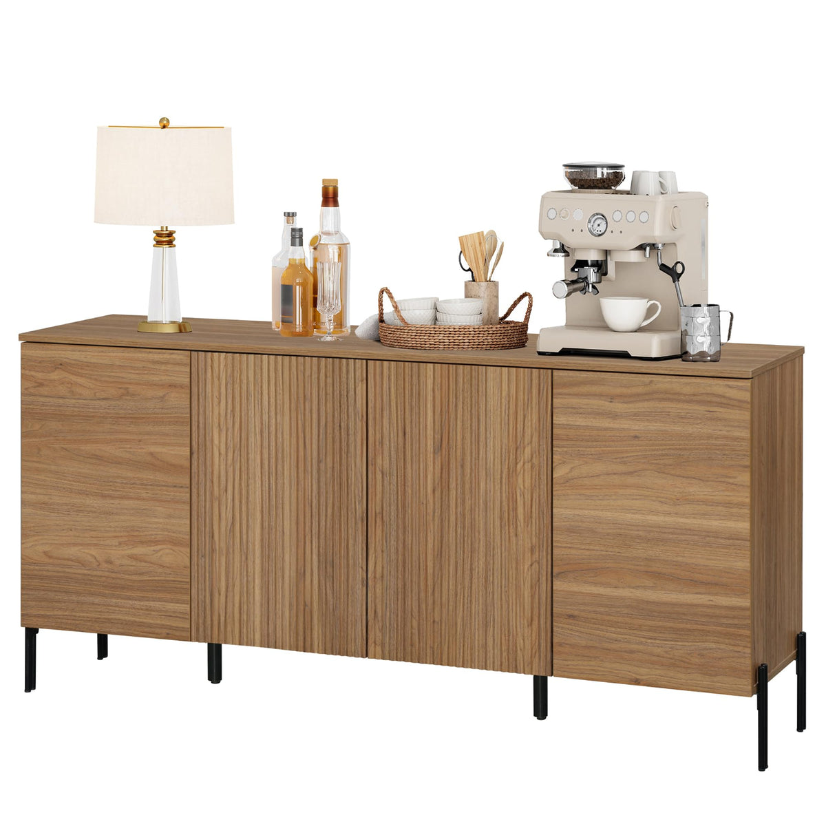 Fluted Buffet Cabinet with 4 Doors
