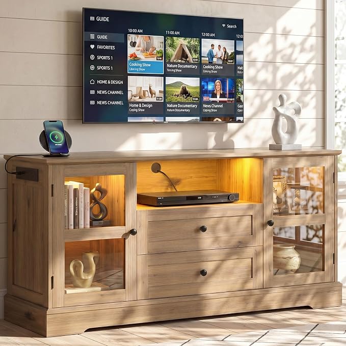 Farmhouse LED TV Stand
