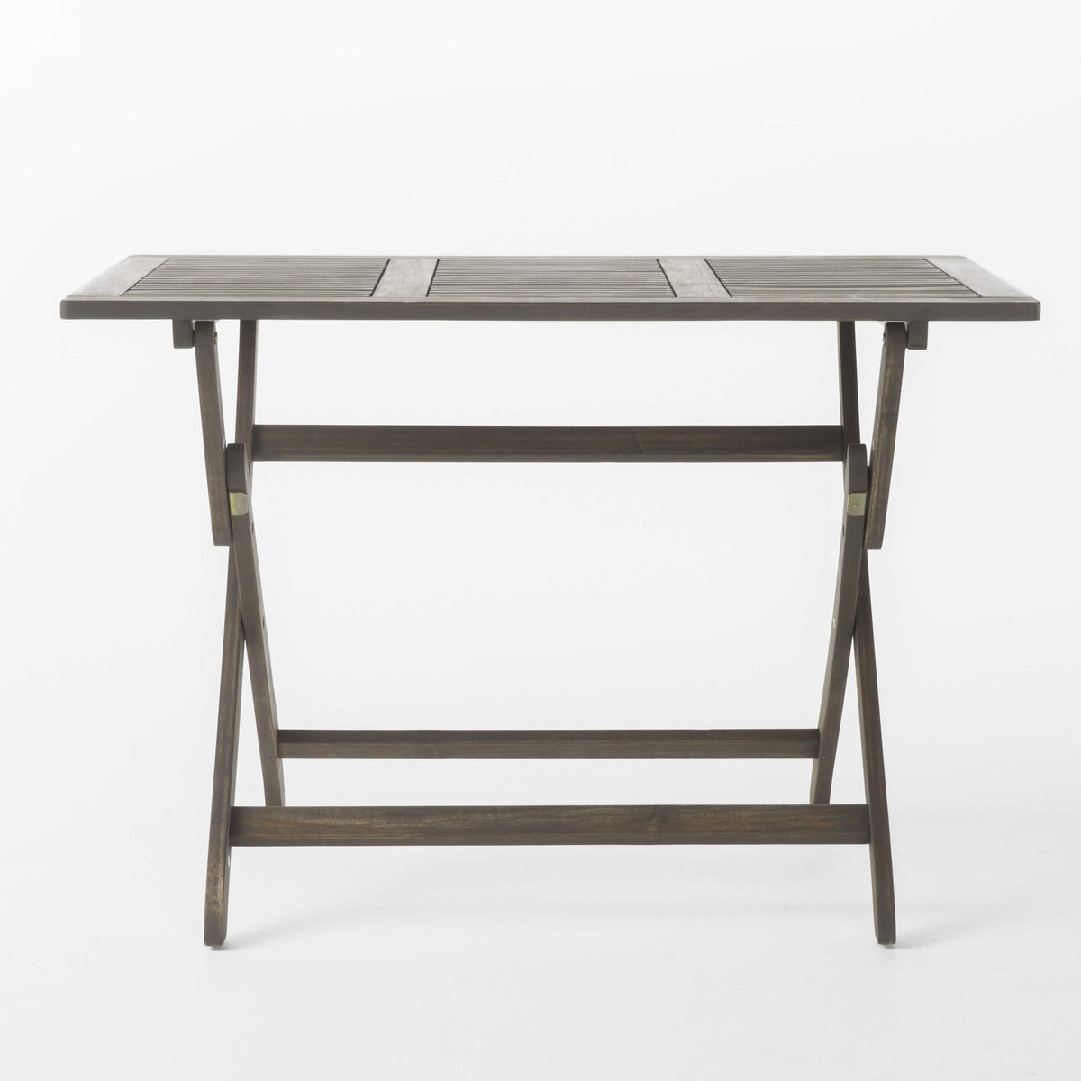 Christopher Knight Home Positano Outdoor Acacia Wood Foldable Dining Table, Grey Finish