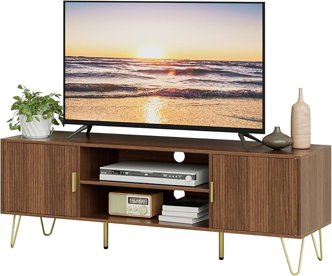 White TV Stand with Storage
