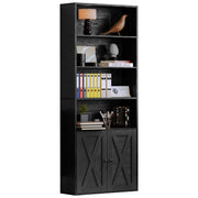 6-Tier Industrial Bookcase with Doors
