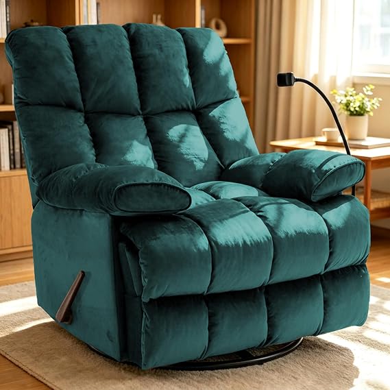 Oversized Velvet Recliner Chair