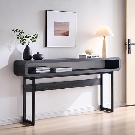 63-Inch Console Table with Open Shelf