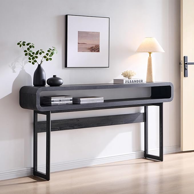 63" Console Table with Open Storage Shelf