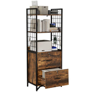 File Cabinet with Locking Drawers, Printer Stand & Open Shelves