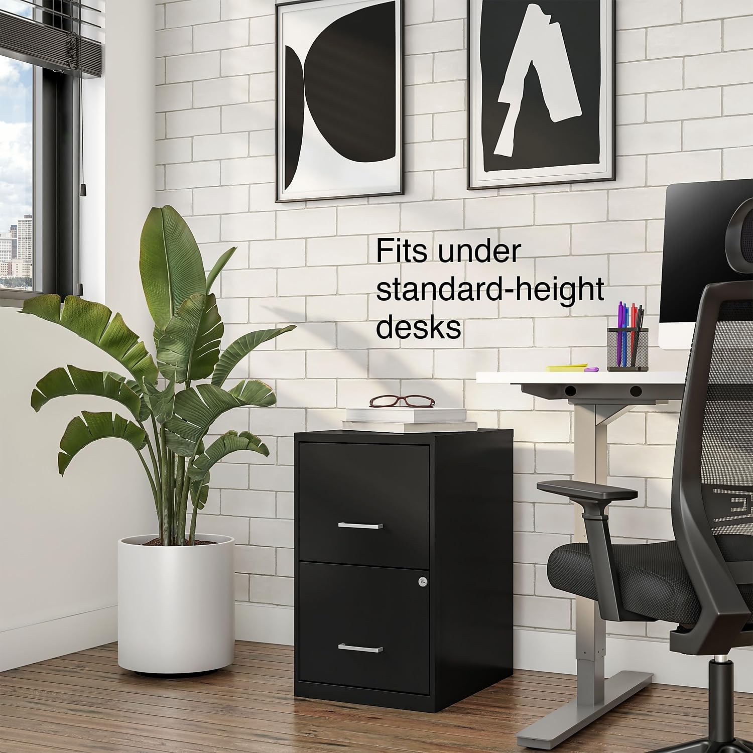 2-Drawer Vertical File Cabinet, Letter Size, Lockable