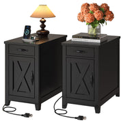 End Tables with Charging Station, Set of 2