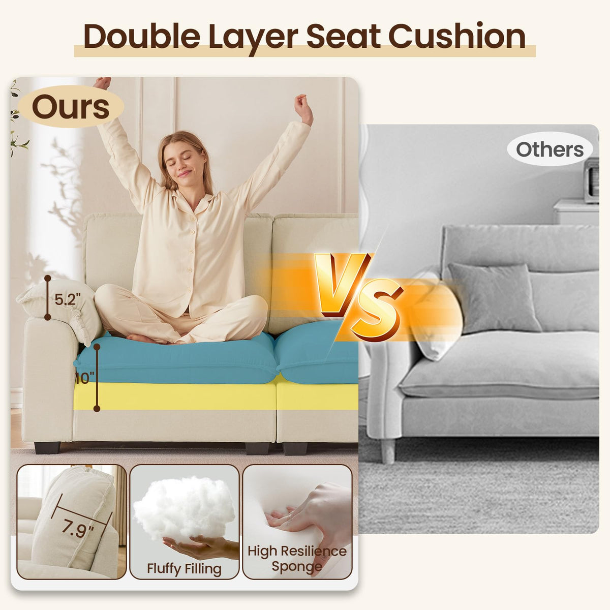 Chenille Cloud Loveseat