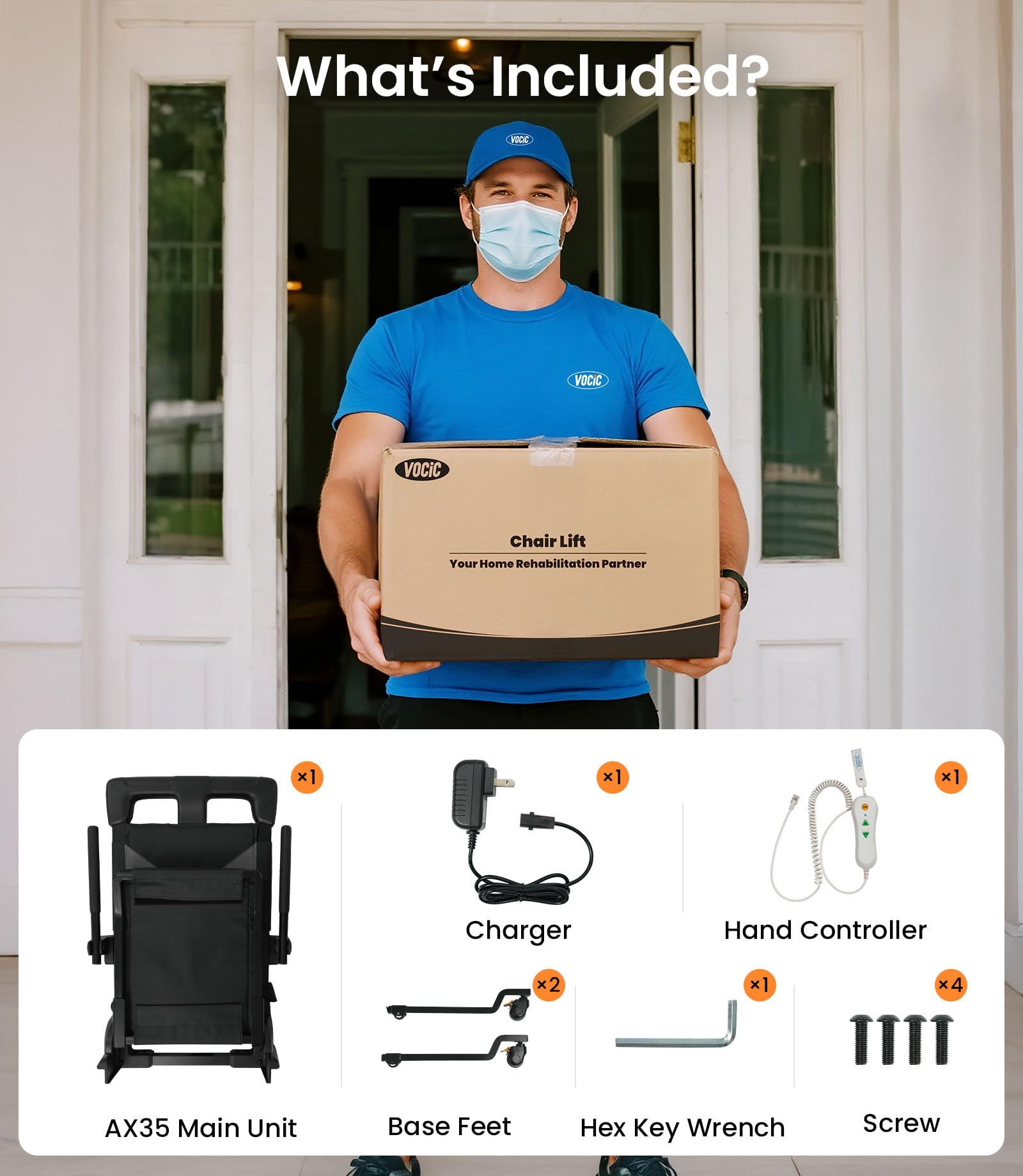 Rolling Transfer Chair Lift with 4 Wheels for Seniors