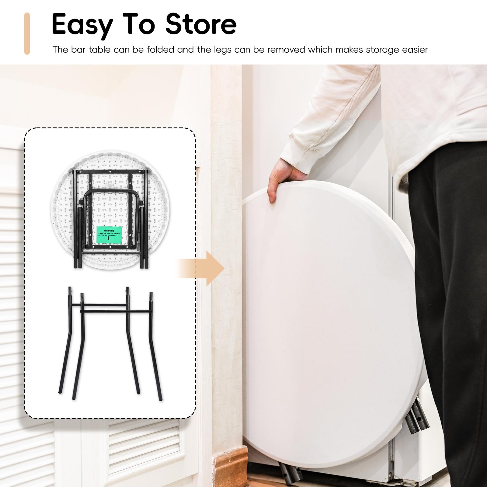Folding Bar Height Bistro Table