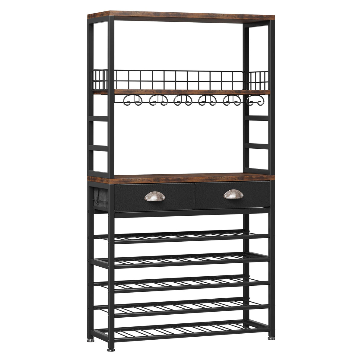 6-Tier Wine Rack with Drawer