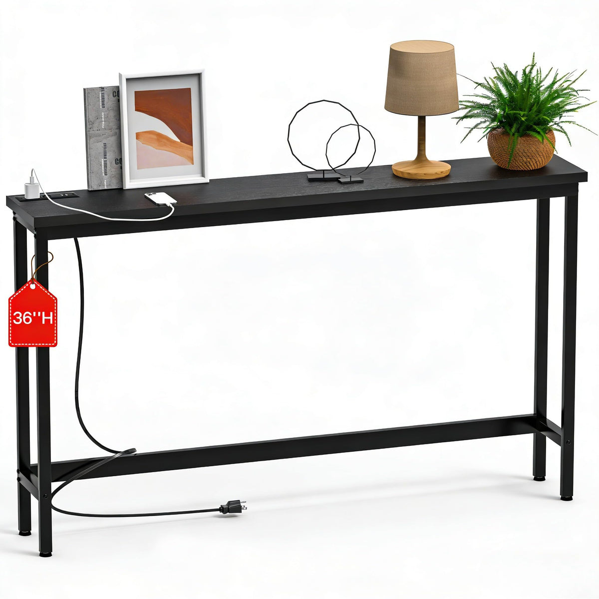 Narrow Console Table with Outlets
