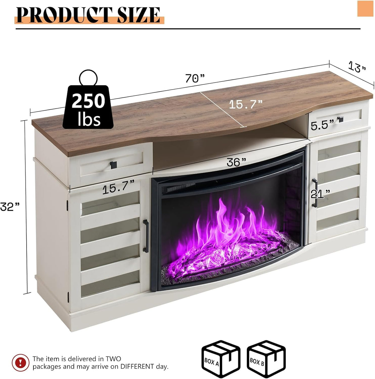 Farmhouse Fireplace Living Room Table Set