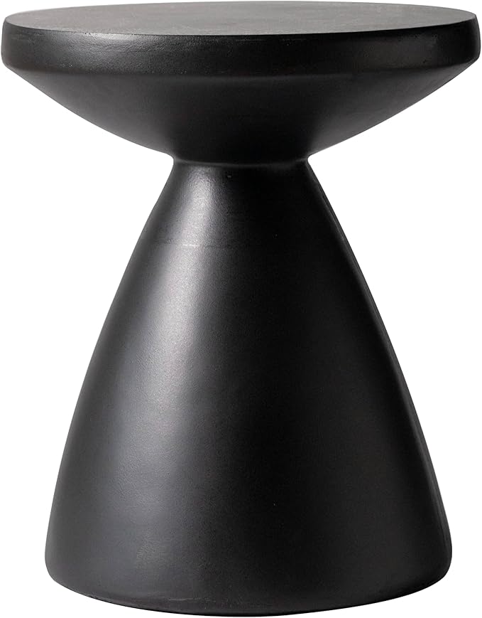 Round Fiberstone Side Table with Pedestal Base