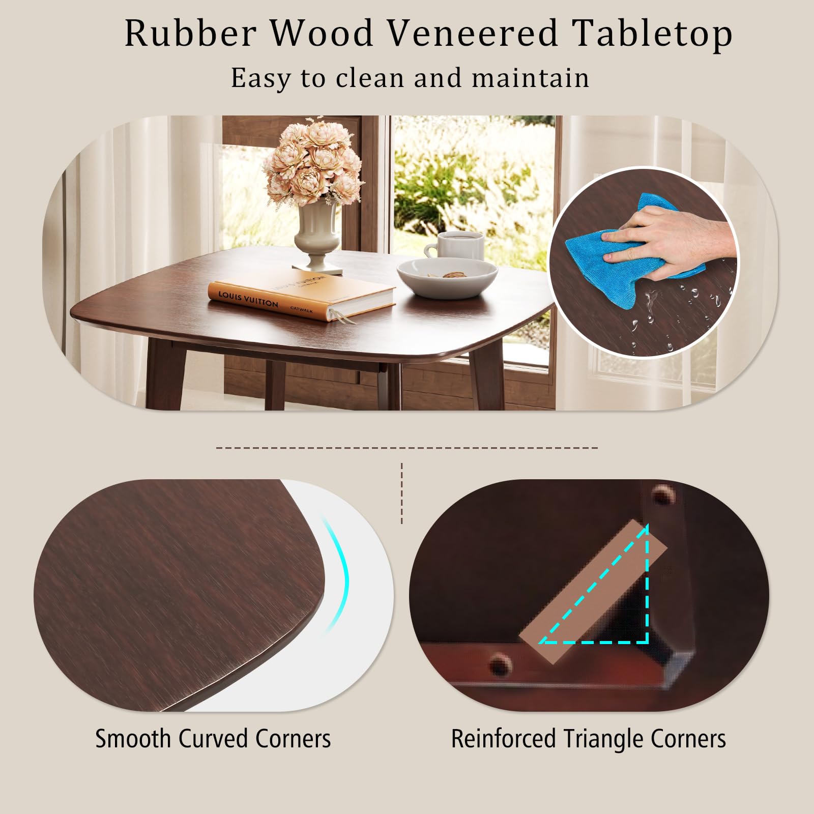 3-Piece Small Dining Table Set for 2