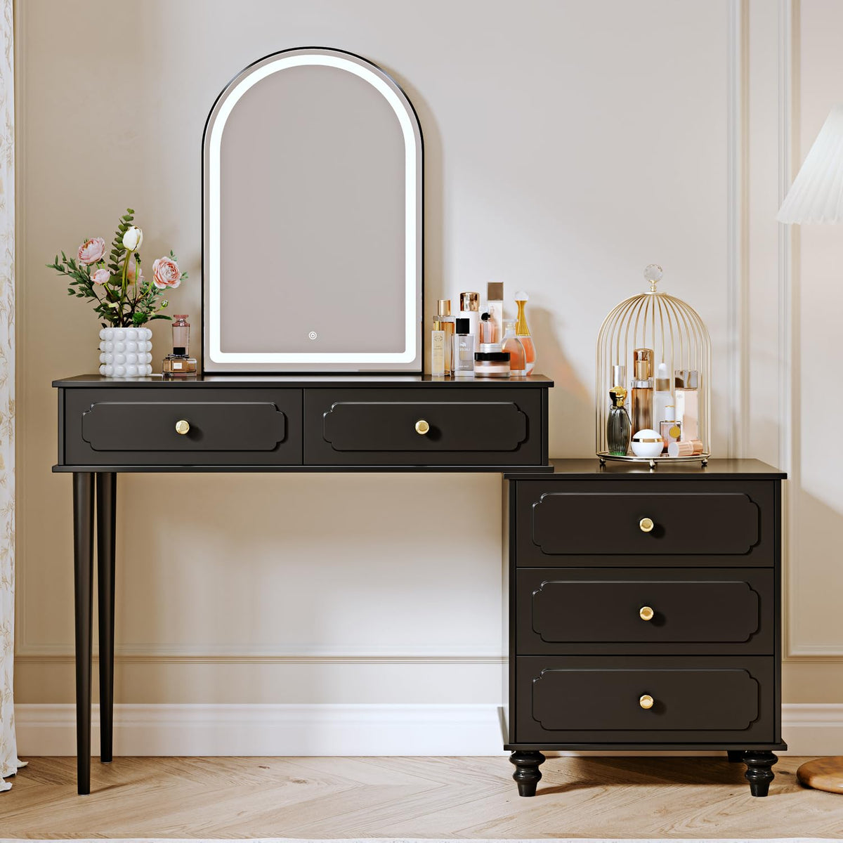 Black LED Makeup Vanity