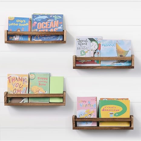 Kids Wall Floating Book Shelves Set of 4