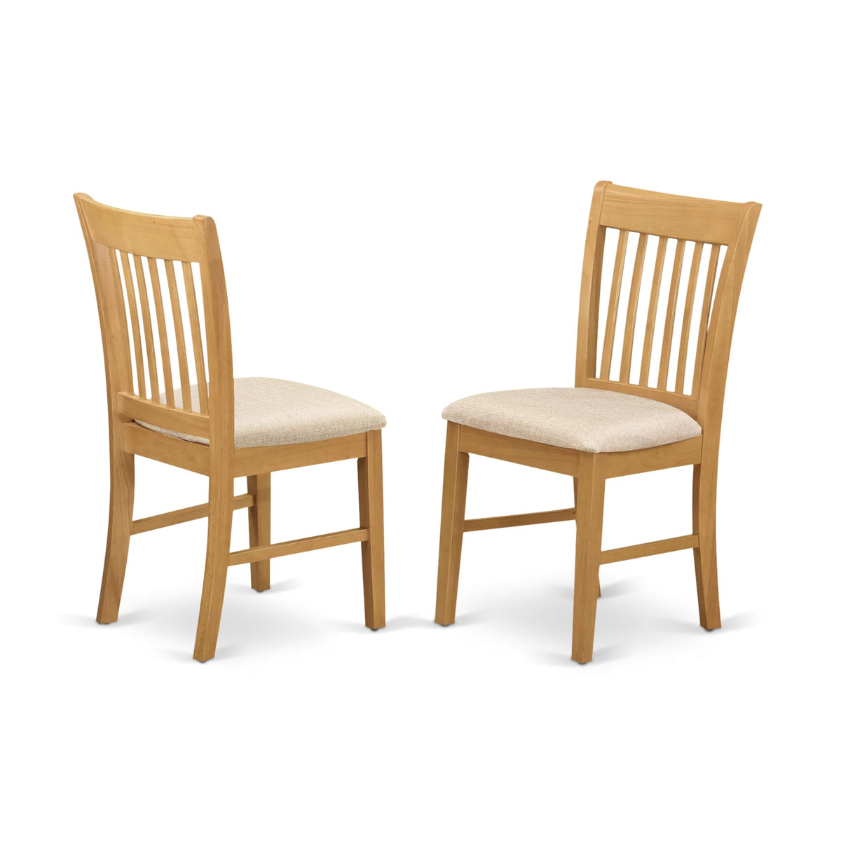 Oak Upholstered Dining Chairs, Set of 2