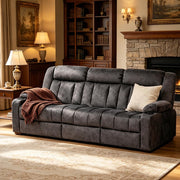 Gray Fabric Reclining Sofa