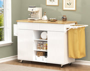 Rolling Kitchen Island with Storage & Drop Leaf
