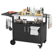 Black Outdoor Grill Cart
