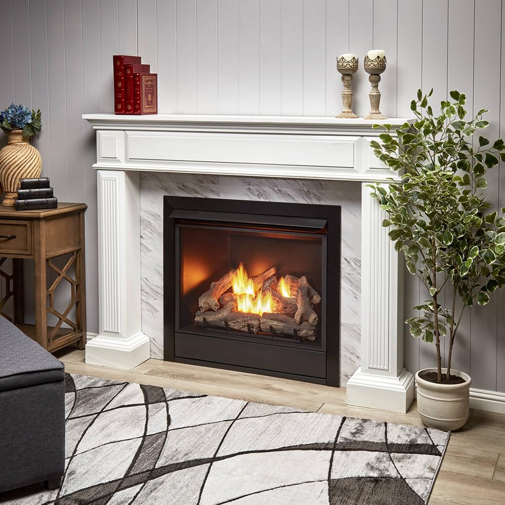32" Ventless Dual Fuel Gas Fireplace Insert with Remote Control