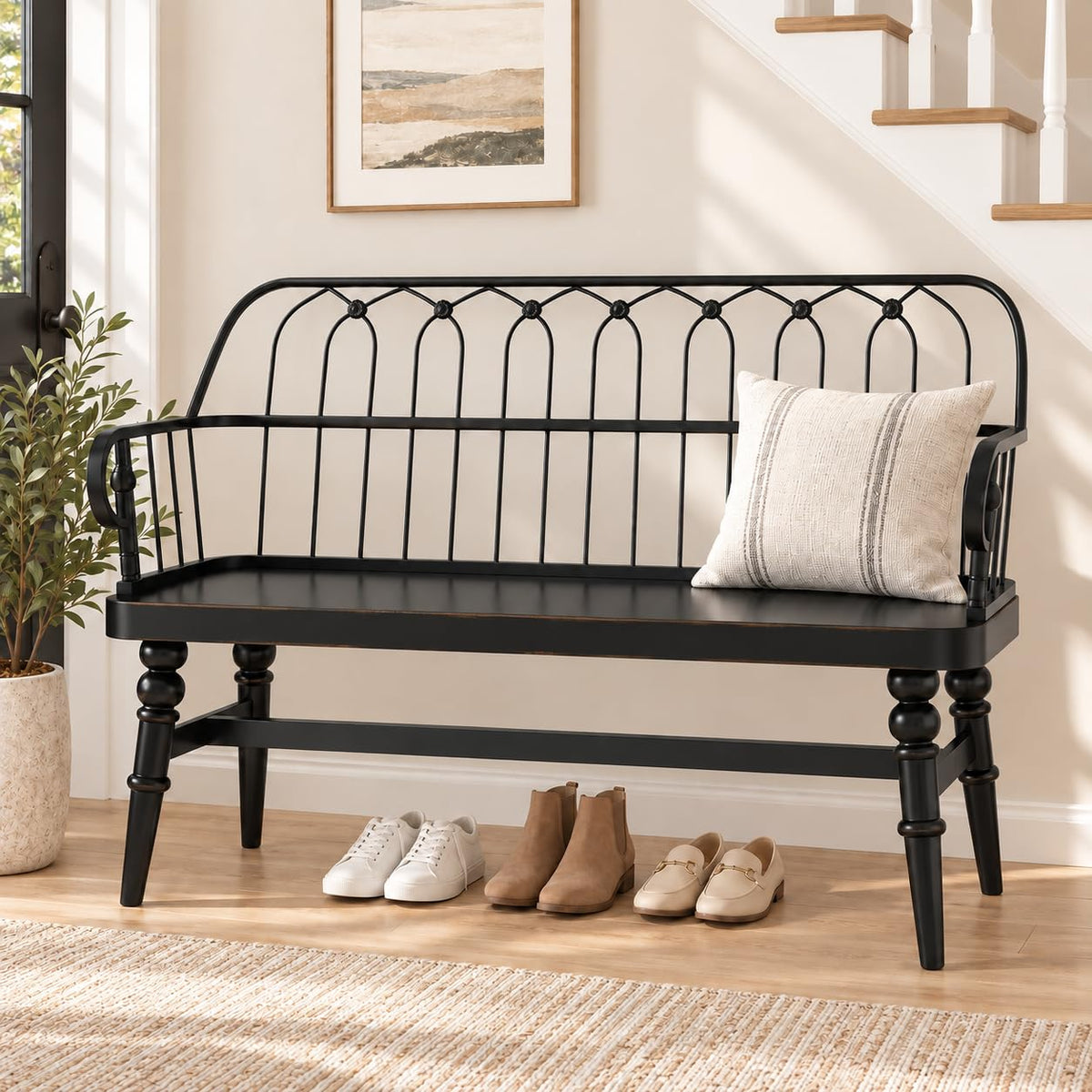 Farmhouse Spindle Back Bench
