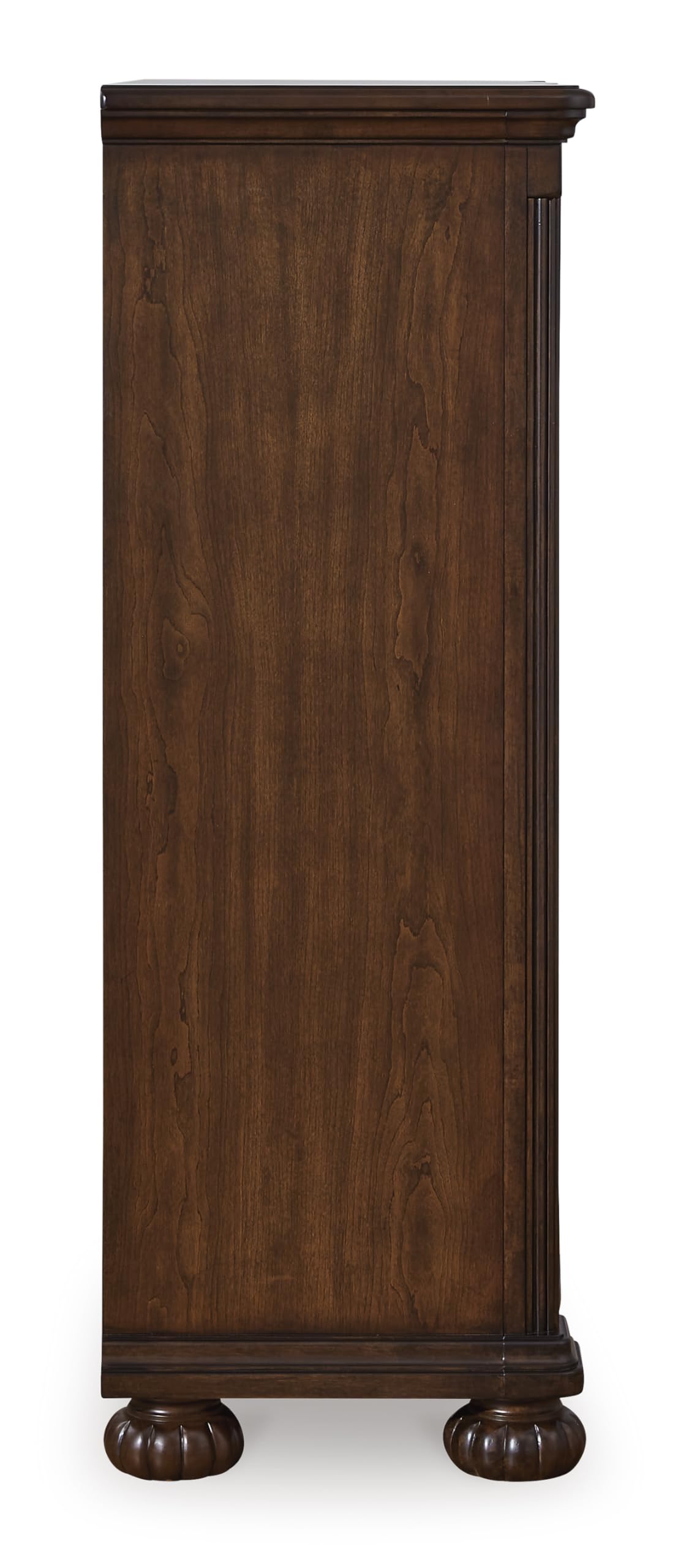 Signature Design by Ashley Lavinton Traditional Chest with 5 Smooth-Gliding Drawers, Metal Drawer Pulls, Wood, Cherry Brown Finish, 35.38' W x 17.88' D x 51' H